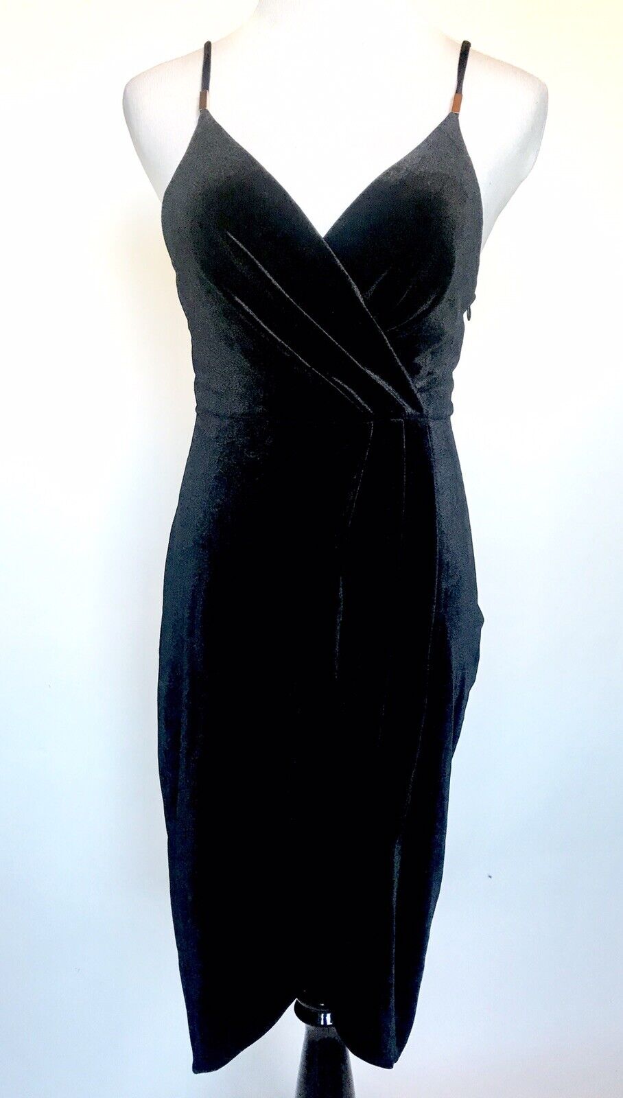 Aqua NWT Dress Black Velveteen Wrap Dress S Retail $128 Price  $45