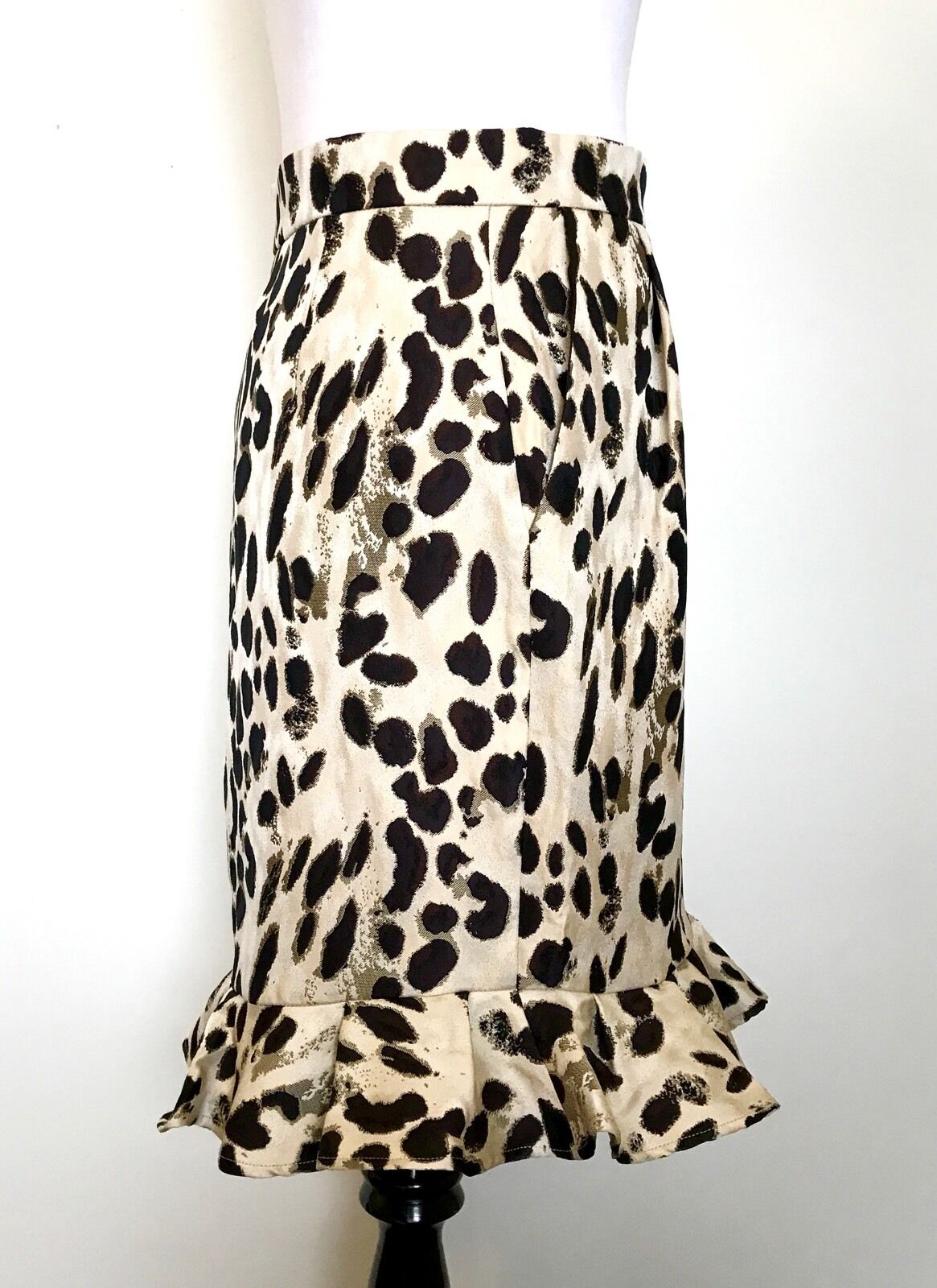 Carolina Herrera Animal Print Ruffle Hem NWT Retail $415 Price $195 Size 0