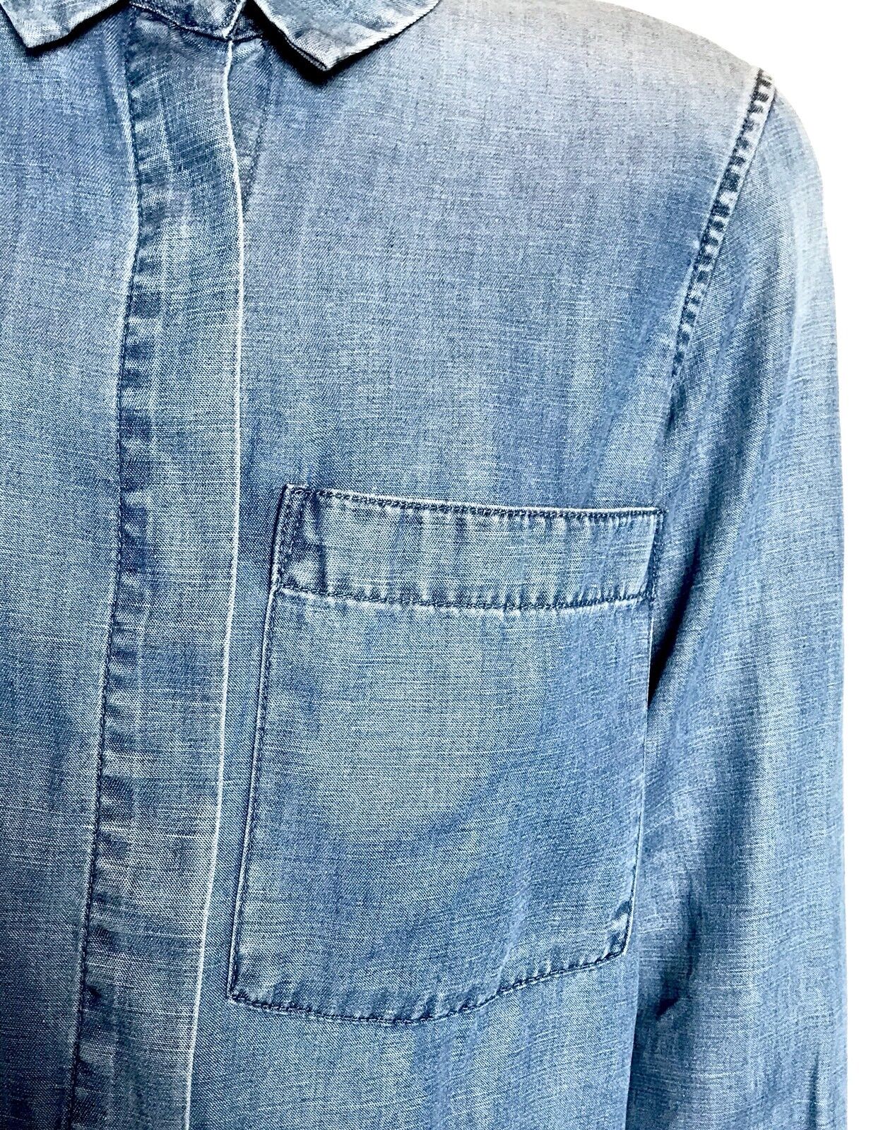 AllSaints Biella Light Denim Shirt NWT Retail $160 Price $75 Size 4 All Saints