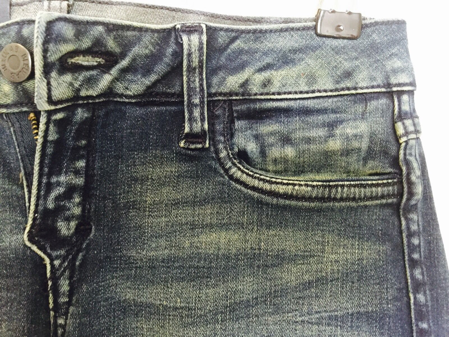 BLEULAB Reversible jean / houndstooth Design Cutoff Shorts Retail$198 $34