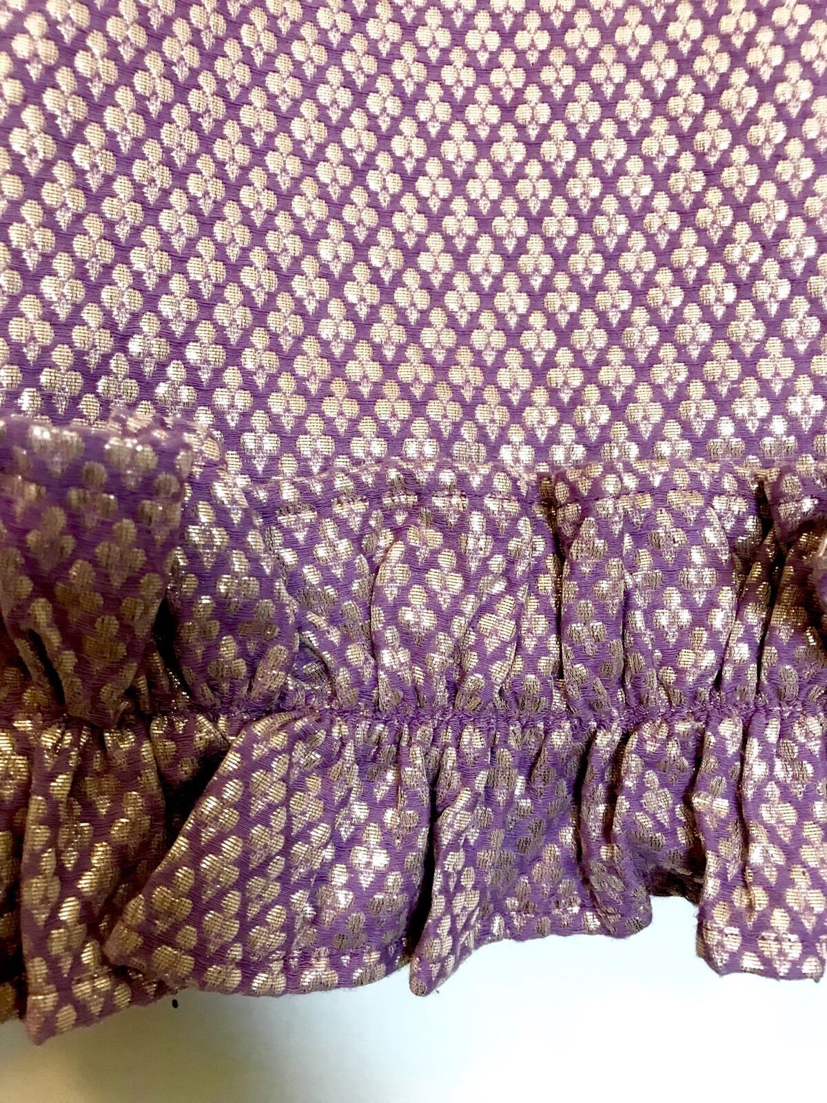 Peek Lilac And Gold Ruffle Top. NWT Age XS (2-3) Price $23.98 (Retail $48)