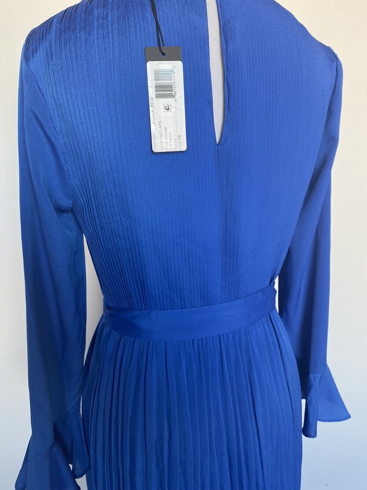 Le Gali Blue Pleated Back Short Cocktail Dress XS Retail $149 Price $44 NWT
