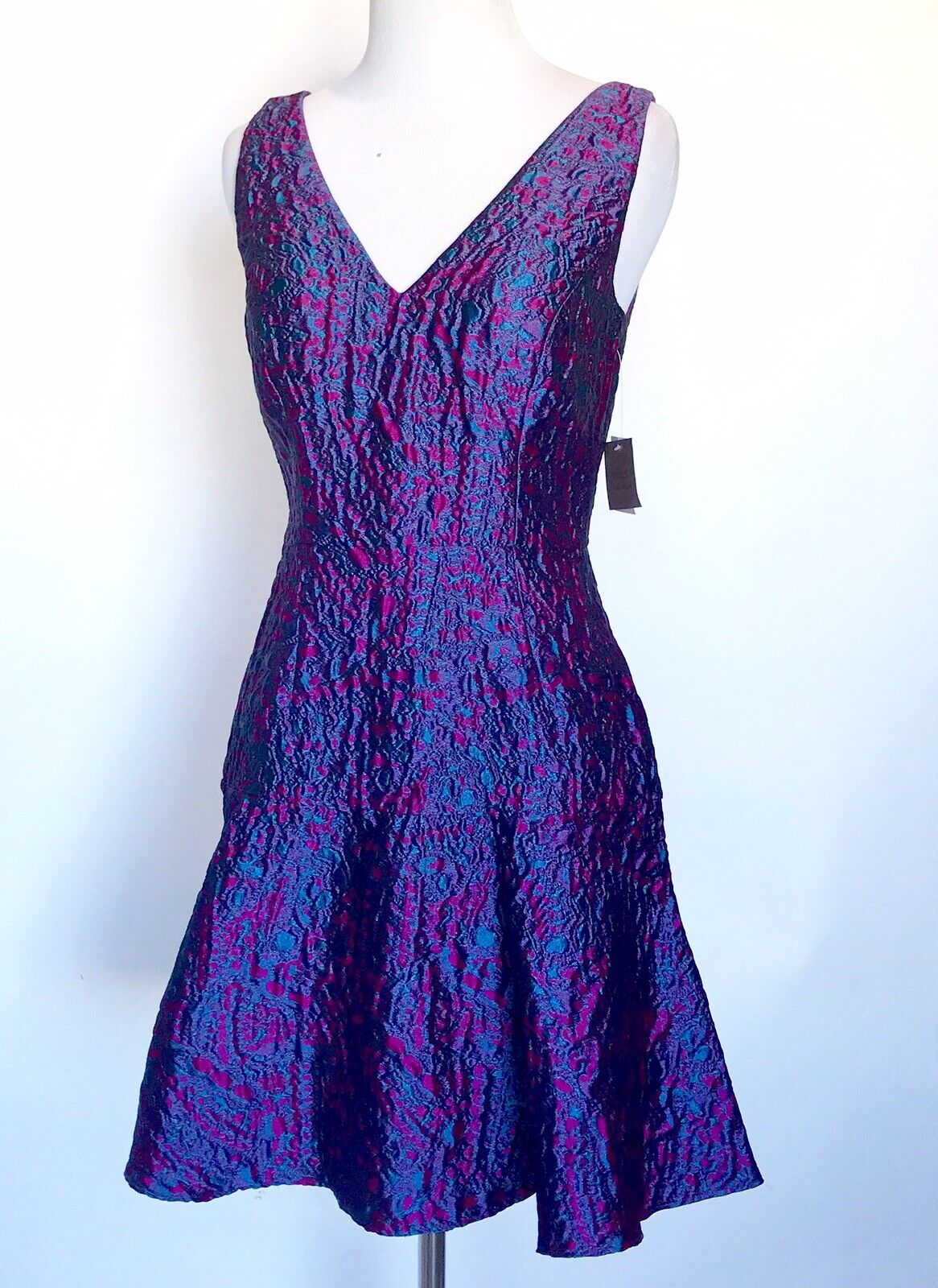 Aidan mattox Jaquard Cocktail Dress Purple Size 2 Retails $195 Price $$73