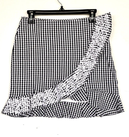 J Marie White embroidered Maggie check skirt size XS Retail $68 Price $34 NWT