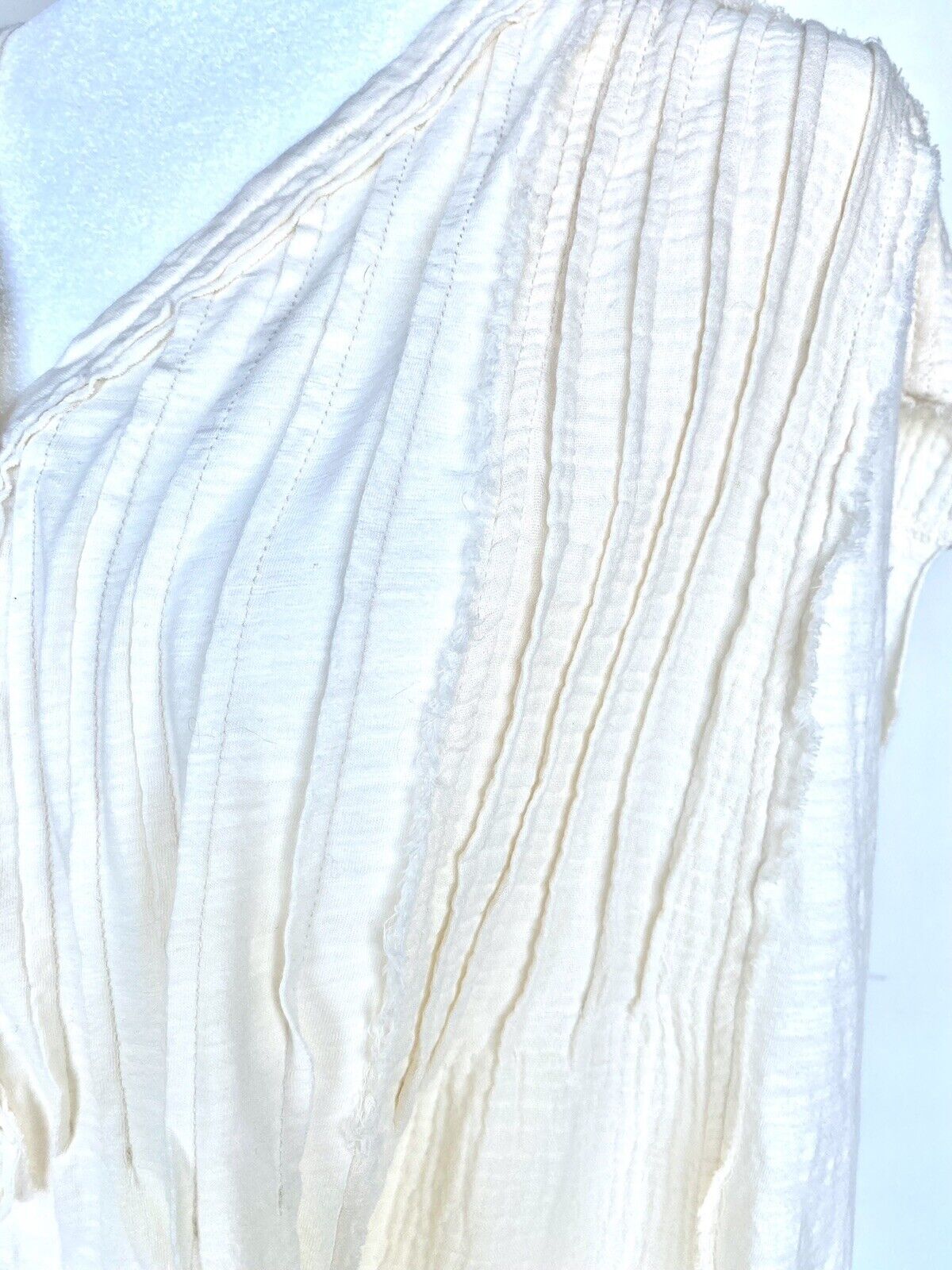 Oli & Hali oversized ivory Raw Edge cotton blouse Price $46 Small