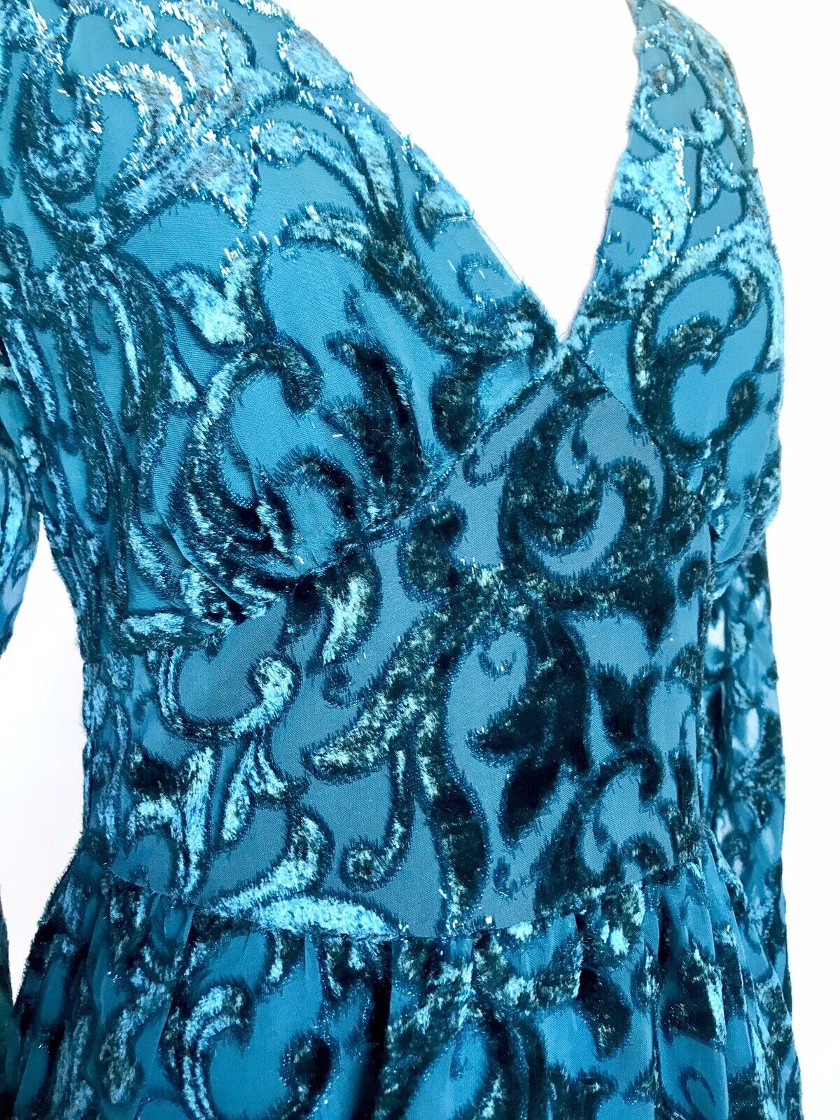 Michael Kors Teal Blue V-Neck Cocktail Party Dress Retail $225 Price $98 XS NWT