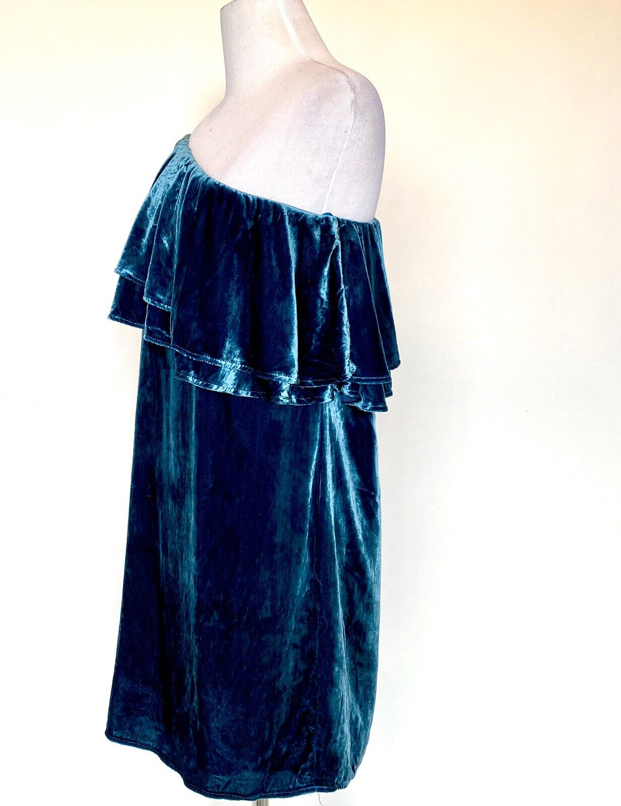 Teal One-Shoulder Velvet Dress Retail $129 Size XS  Price $32 NEW