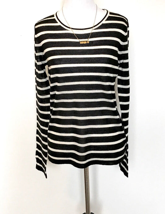 Scotch & Soda Black Stripe Sweater & Necklace  NWT Retail $109 Price $50 Sz XS