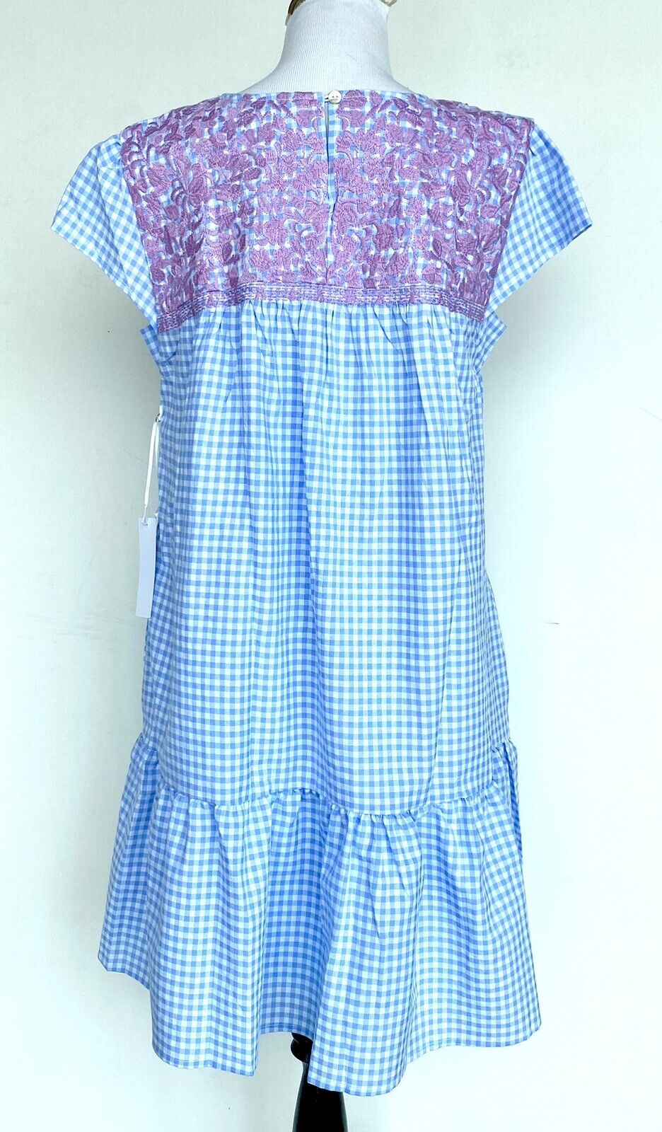 NWT J Marie embroidered blue Gingham Dress size XS Retail $114 Price $65 Blue