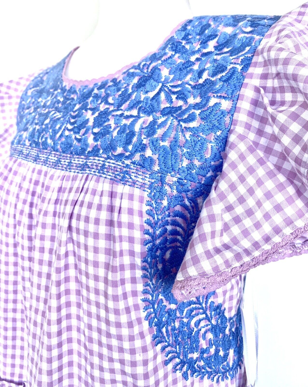 J Marie embroidered Oakley MIDI Dress size S Retail $140 Price $70 Gingham