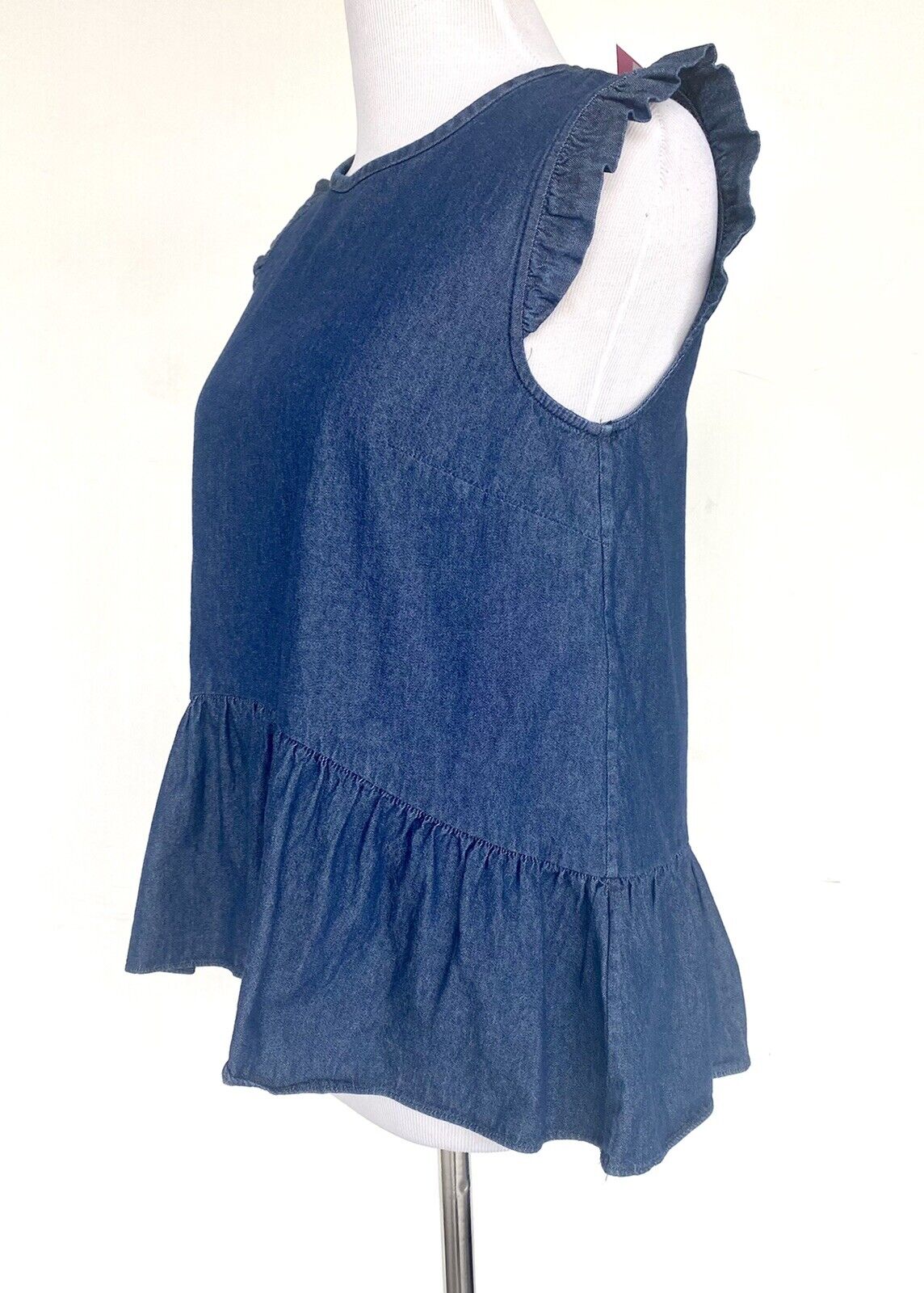 Kate Spade Indigo Chambray Flounce Top NWT Retail $148 Price $84 Size 0