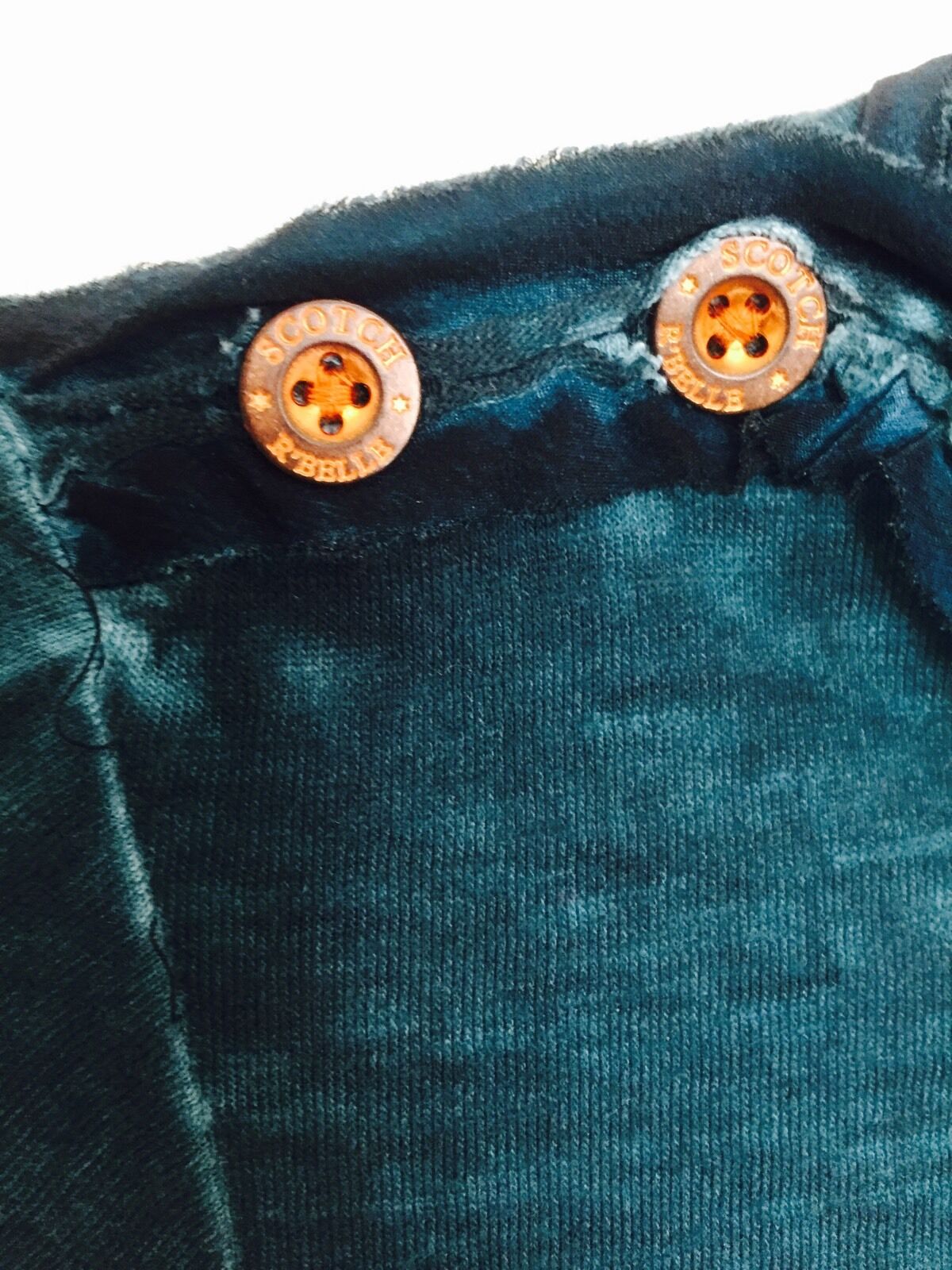 Scotch R'Belle Dark Teal & Gold Shirt.NWT Age 12 Retail $51 Price $32
