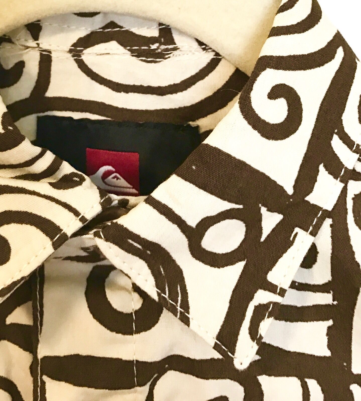 Quicksilver Cream & Brown Short Sleeve Shirt NWT Retail $32 Price $19 12 M