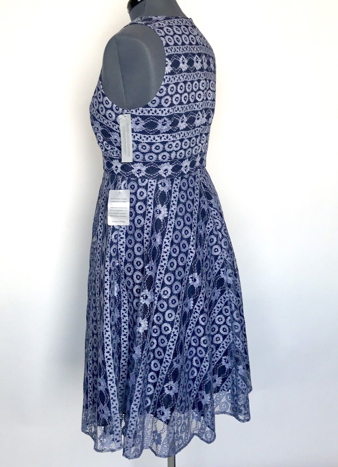 Eliza J Navy Blue & Lilac Lace Dress  NWT Retails $178 Price $69 Size 14P