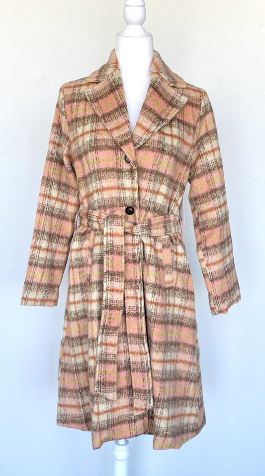 Aura Apricot plaid coat. XS/S price $78