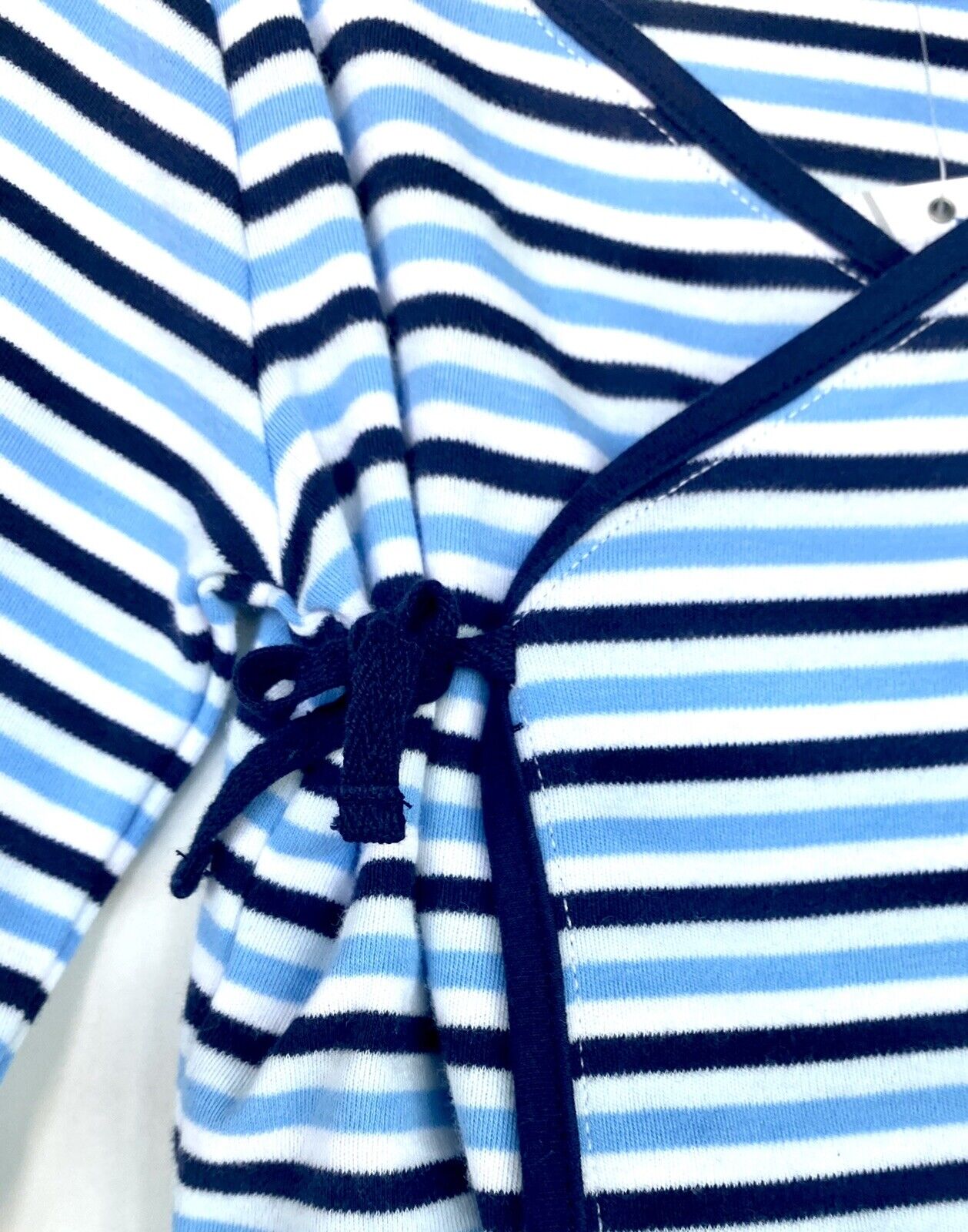 Janie And Jack Blue Stripe Kimono Wrap Footed 2Pc 6-9M NWT Retail $44 Price $27