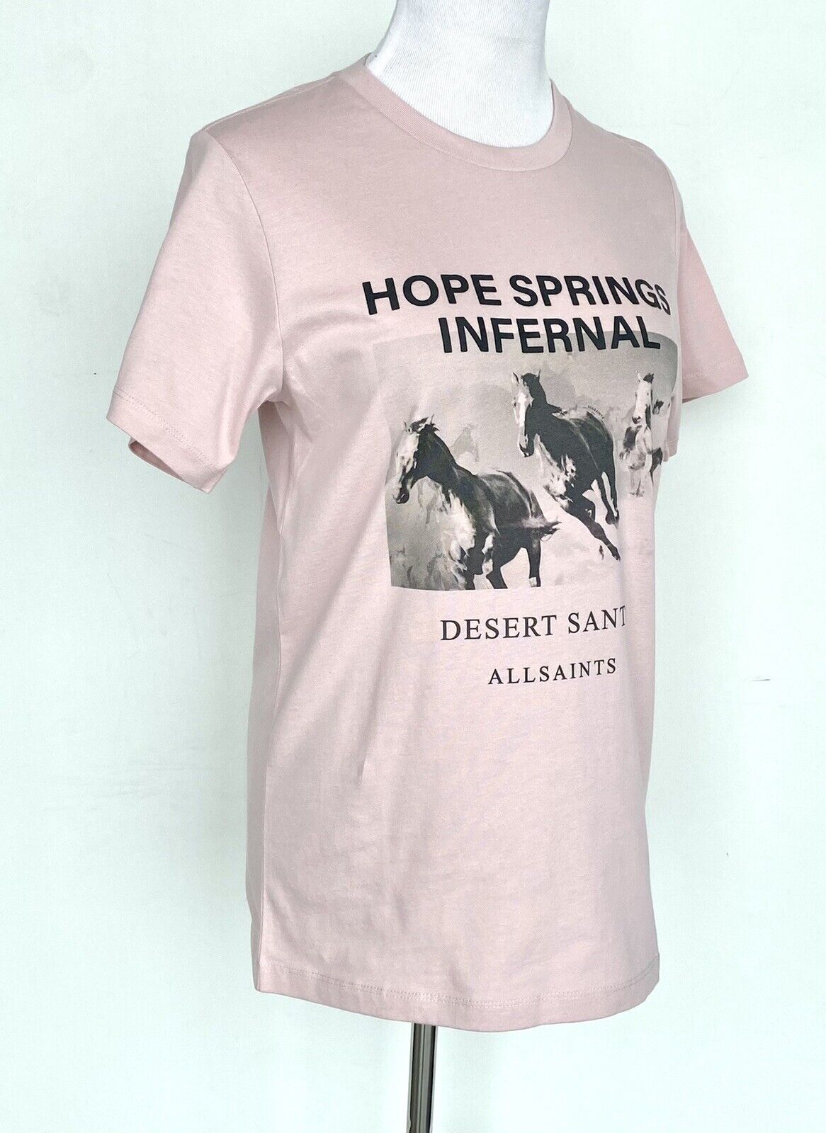 AllSaints Santo Boyfriend Tee NWT Retails $75 Price $55 Size M Horse Design