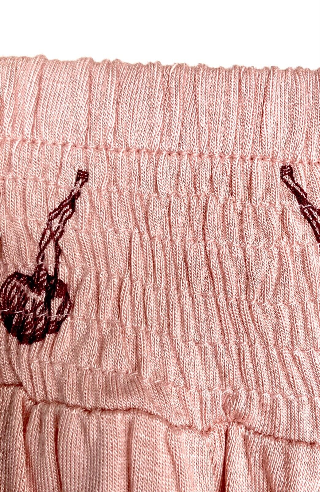 Kate Quinn Bamboo Smocked Shirred Waist Ruffle Bloomer Price $32 6-12 M Cherries