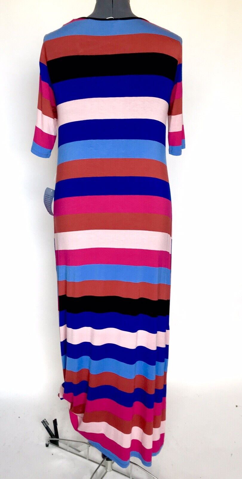 Spense Stripe Stretch Knot Hem Dress. Size L NWT Price $43