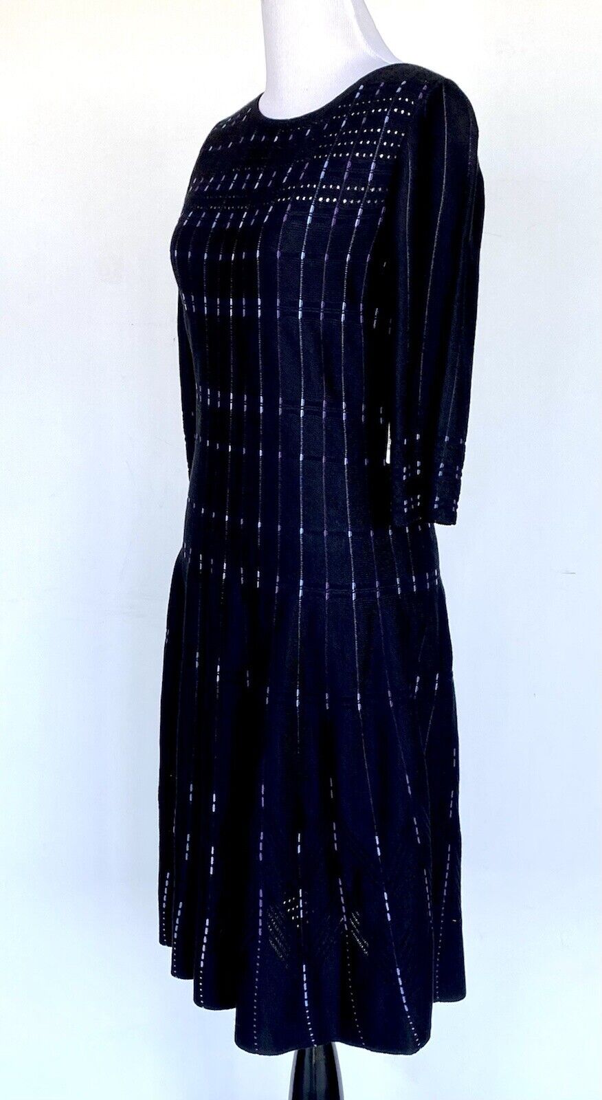 Nic + Zoe Black Cutout Fine Knit Dress NWT Size XS Retail $238 Price $85