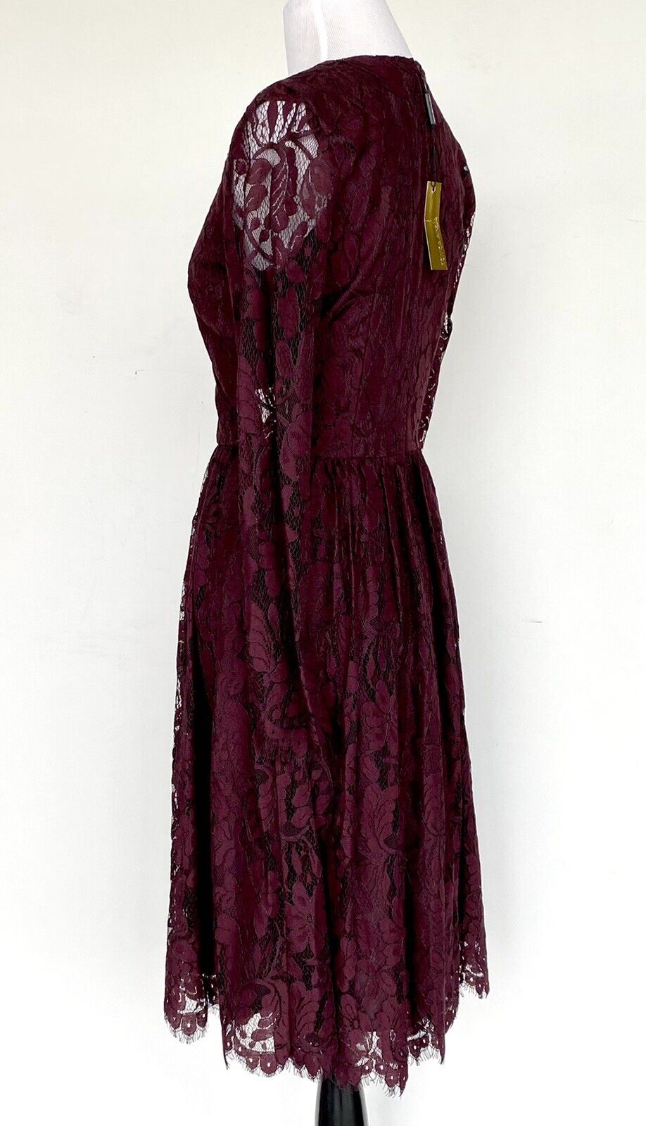 Alexia Admor Wine Lace LS Dress. Retail $265 Price $69 Size L NWT