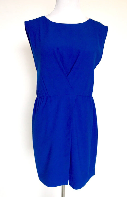 Halston Heritage Short Blue Wrap Dress NWT Retail $325 Price $79 Size M