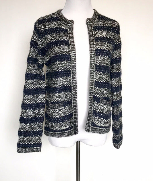 MOTH Anthropologie Navy Cardigan Sweater Jacket Size S Retail $138 Price $69