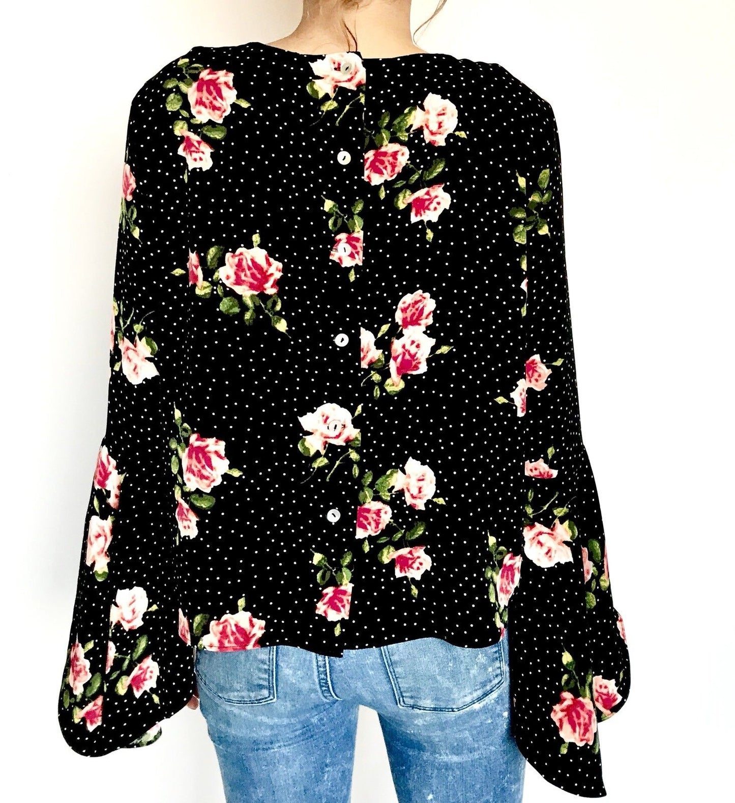 Catherine Malandrino Mini Dot Roses Top . NWT Size S Retail $68 Price $34