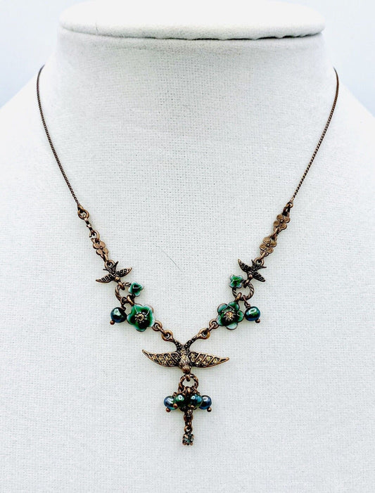 Pilgrim Genuine Swarovski Crystal And Pearl Bird Necklace. NWT Price $14