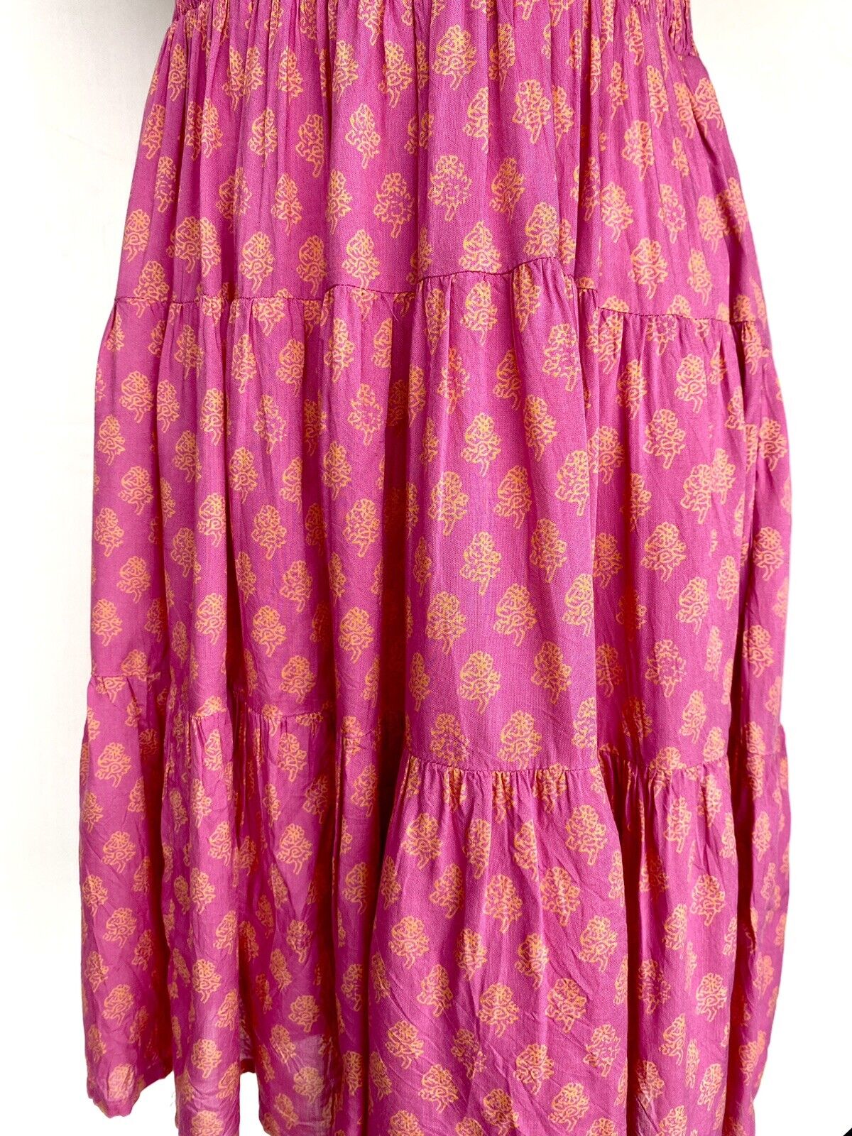 J Marie Mia Rose Smocked Ruched Tiered Dress size S Retail $168 Price $70 NWT