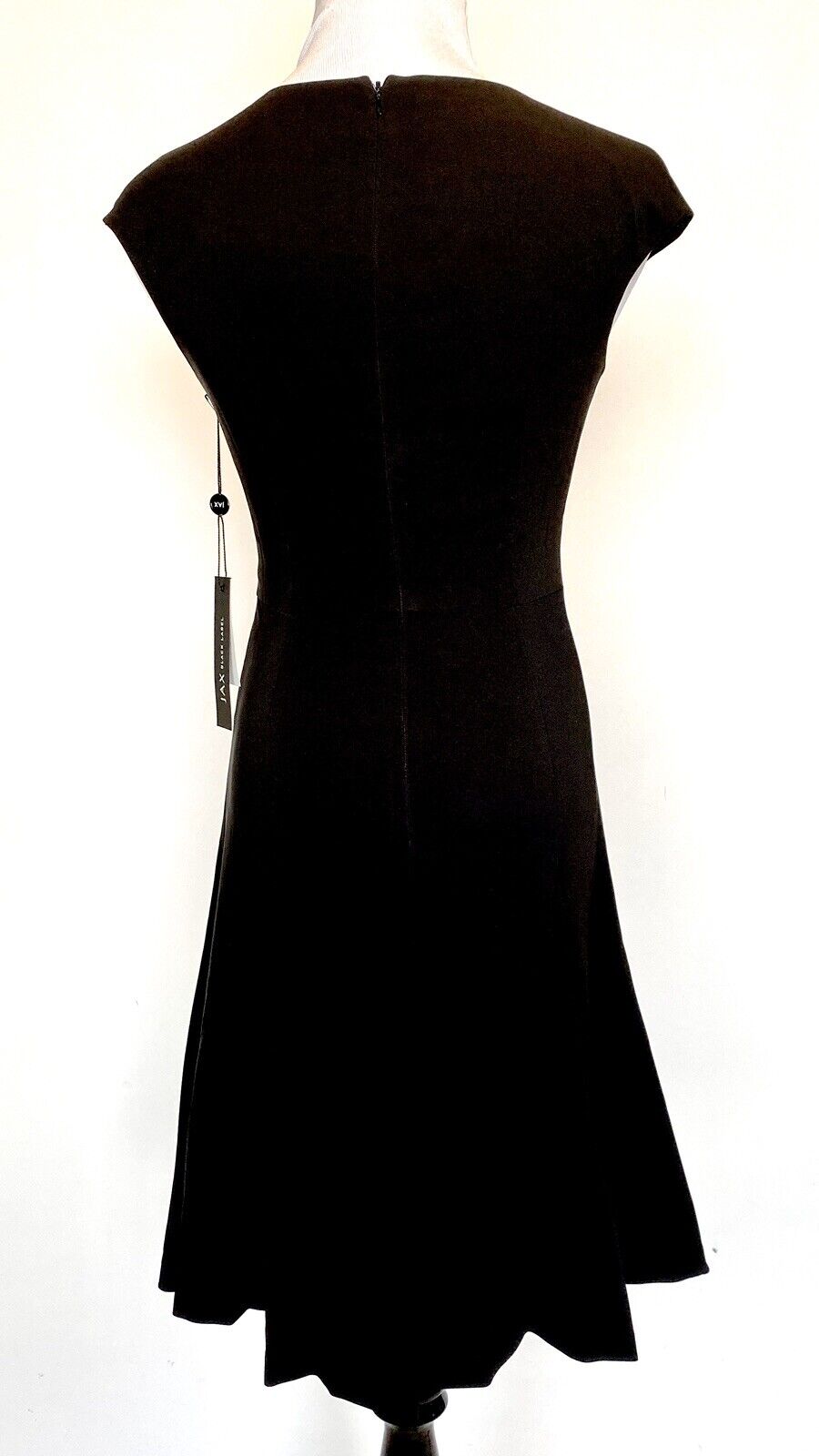Jax Black Rhinestone Embellished Fit & Flare Dress Size 2 Retail $158 Price $64