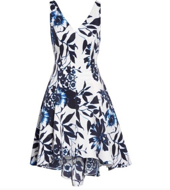 Eliza J  Blue & White Floral Dress. Hi-Lo Skirt NWT Retail $188 Price $88 Size 6