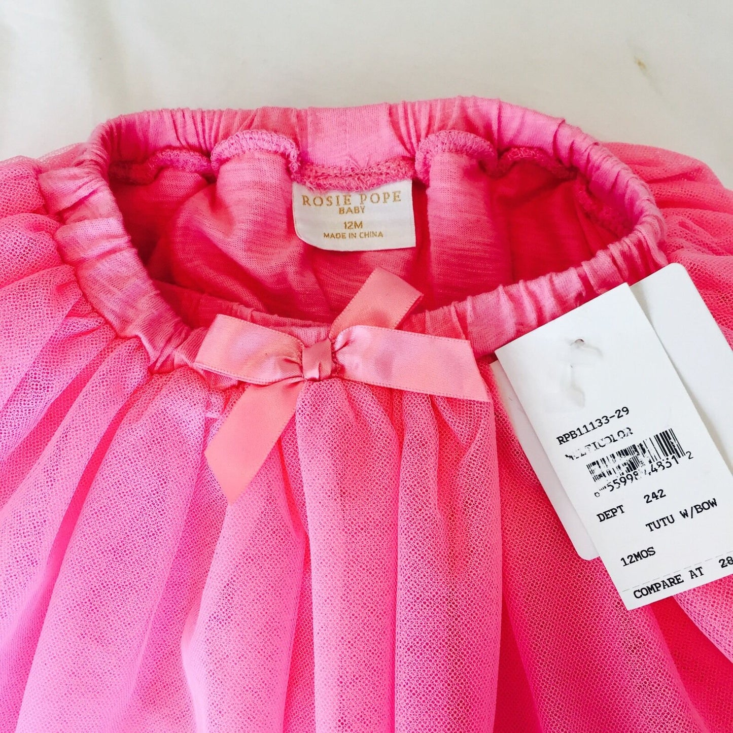 Rosie Pope Baby Pink Bow Tutu With Attached Knickers. Retails $28 NWT 12 M $18