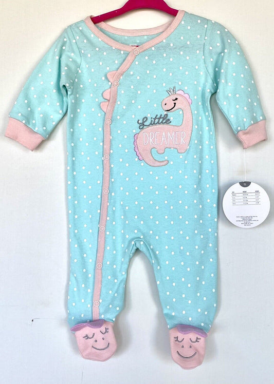 Koala Kids Baby Dinosaur Sleepsuit Pink & Mint 0-3 Months Price $22