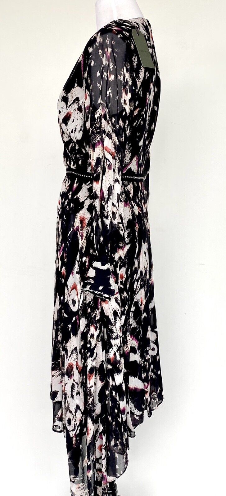 Allsaints Lizia Wing Chiffon Dress NWT Size 0 Retail $398 Price $165