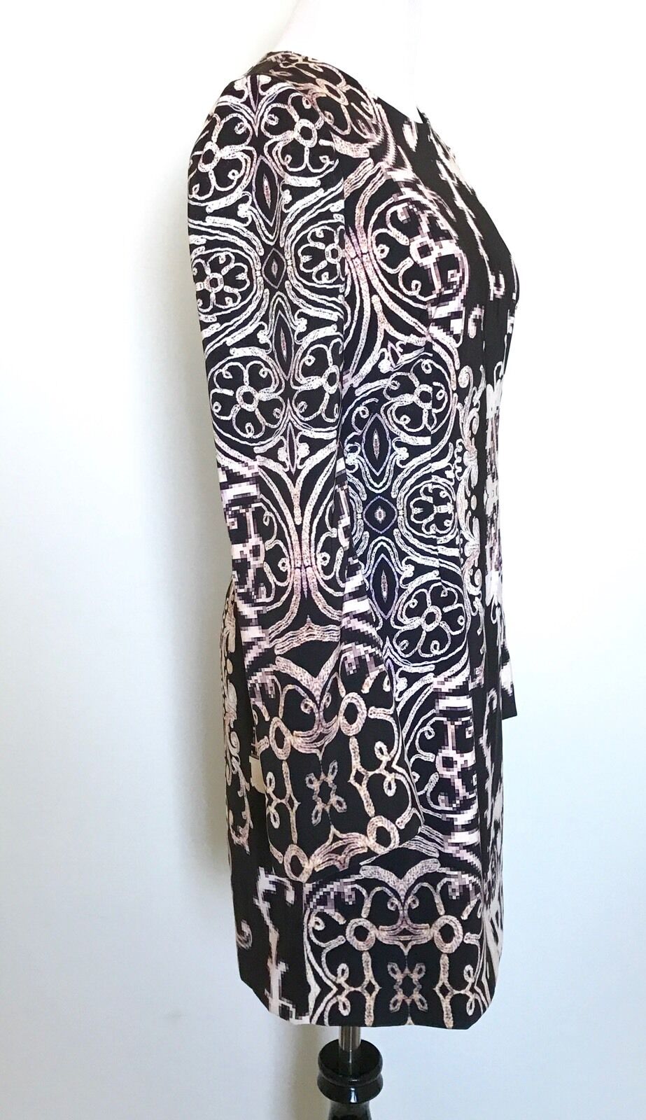 Nanette Lepore Graphic Black & Cream Dress NWT Size 0 Retail $378 Price $149