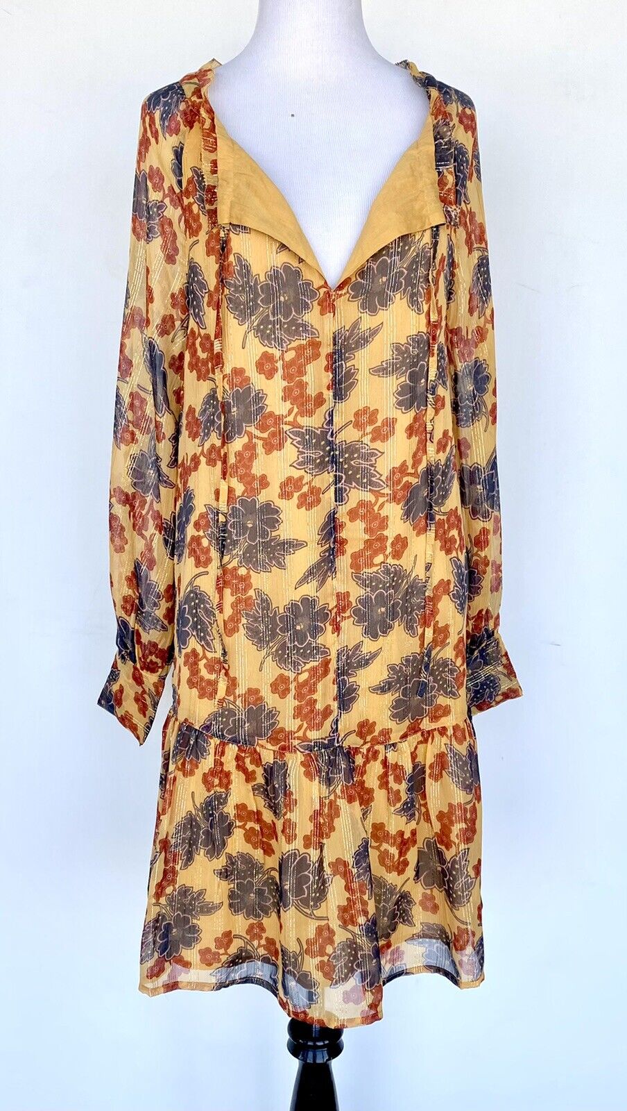 Maison Scotch & Soda Gold Metallic Dress. NWT Retail $148 Price $76 Size XS