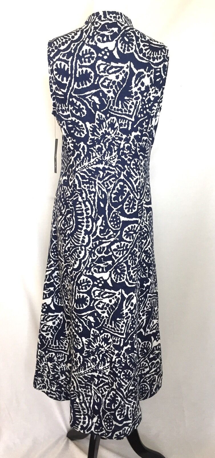 Nic + Zoe Blue & White Soft Linen Dress. NWT Petite M Retail $198 Price $58