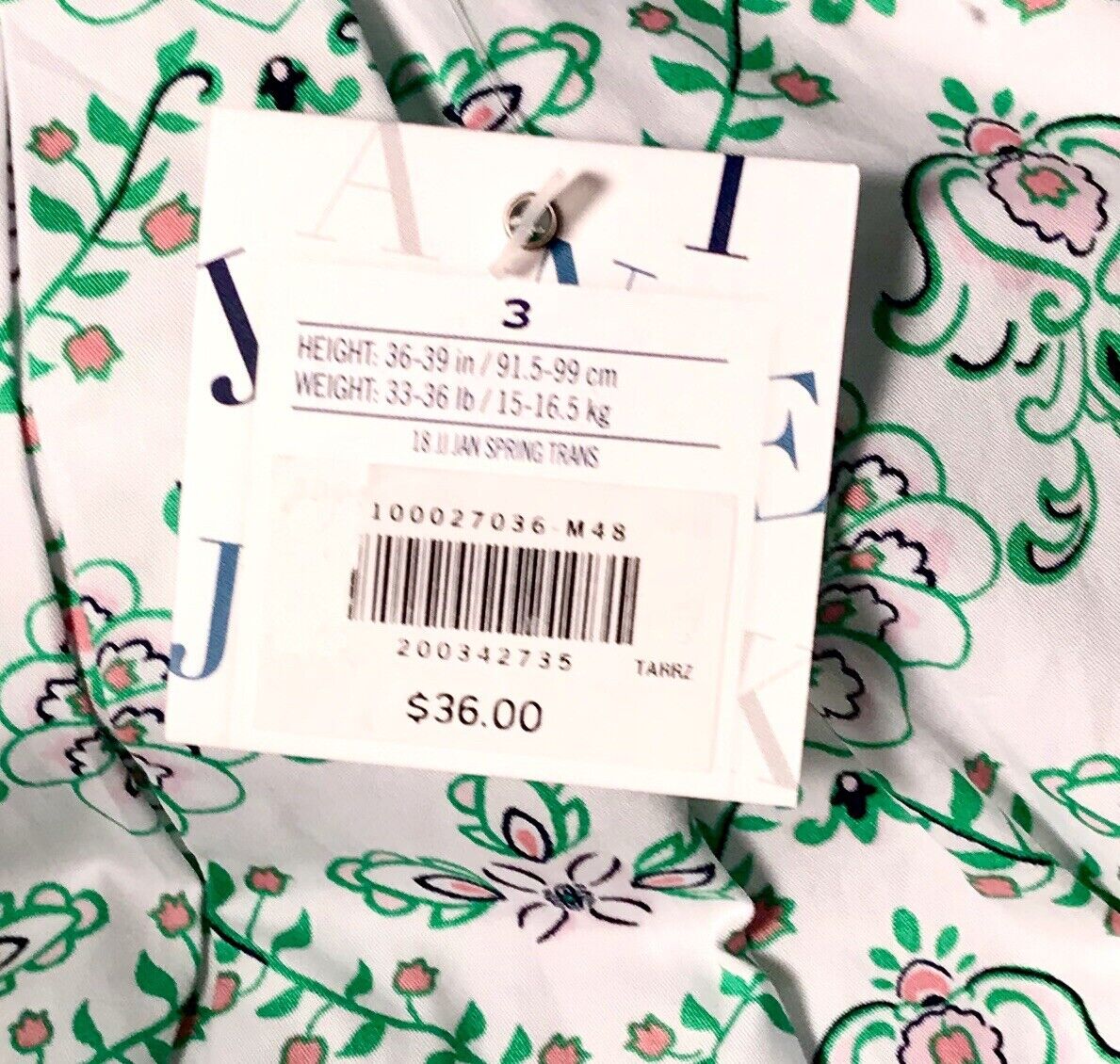 Janie And Jack Floral Pleated Blouse Age 3 NWT Retail $36 Price $26