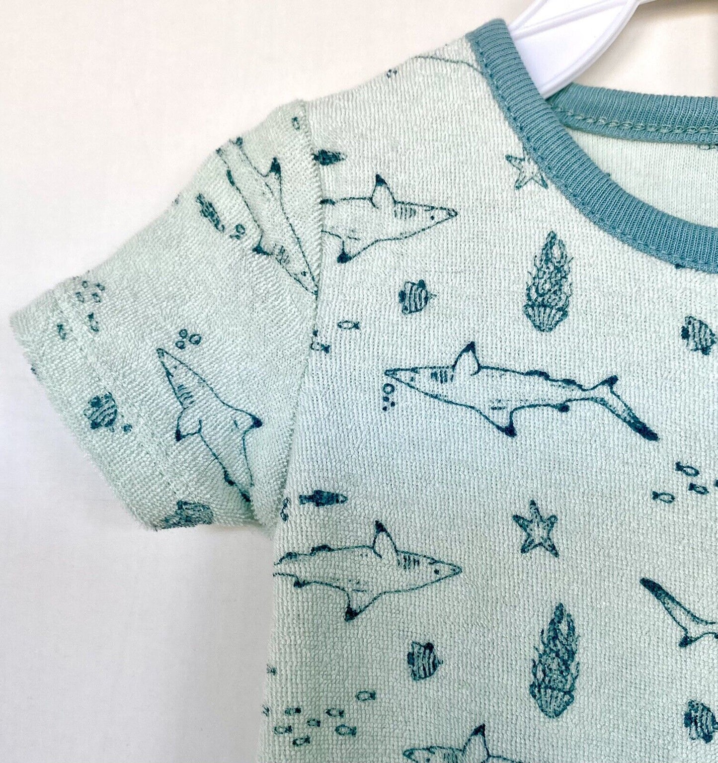 Rabbit+Bear 100% Organic Cotton 2 Piece Tee And Shorts / Pjs Toweling 6-9 M $24