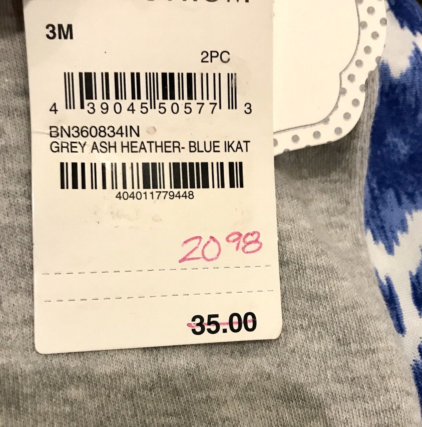 Nordstrom baby Grey Tee & Blue Shorts Set NWT  Retail $35 Price $14.50 3M