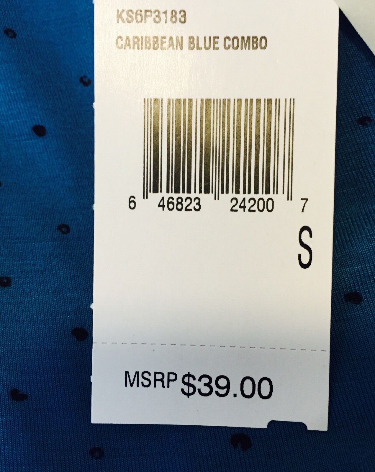 KENSIE Blue & Black Swing Spot Top Sleeveless. Size S RETAILS $39 Price $25