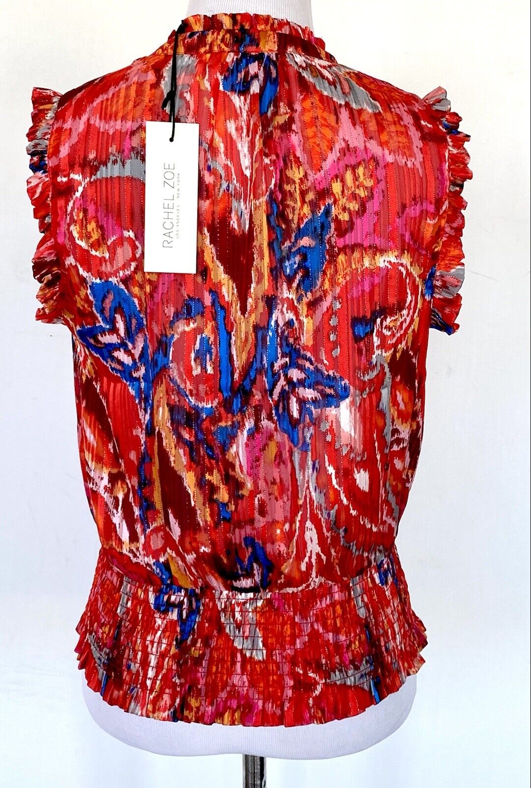 Rachel Zoe Ruffle Sleeve  Smocked Waist Top Size XS Retails $69 Price $45 NWT