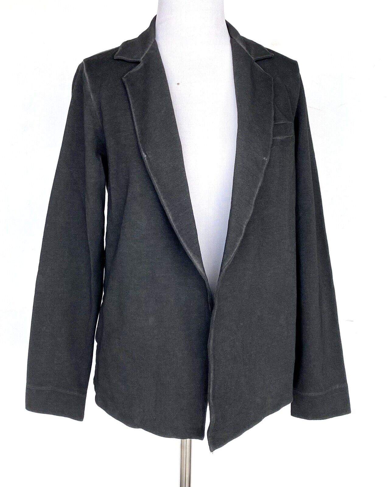 Nic + Zoe Graphite Open Front Blazer Jacket Distressed XS Retail $148 Price $48