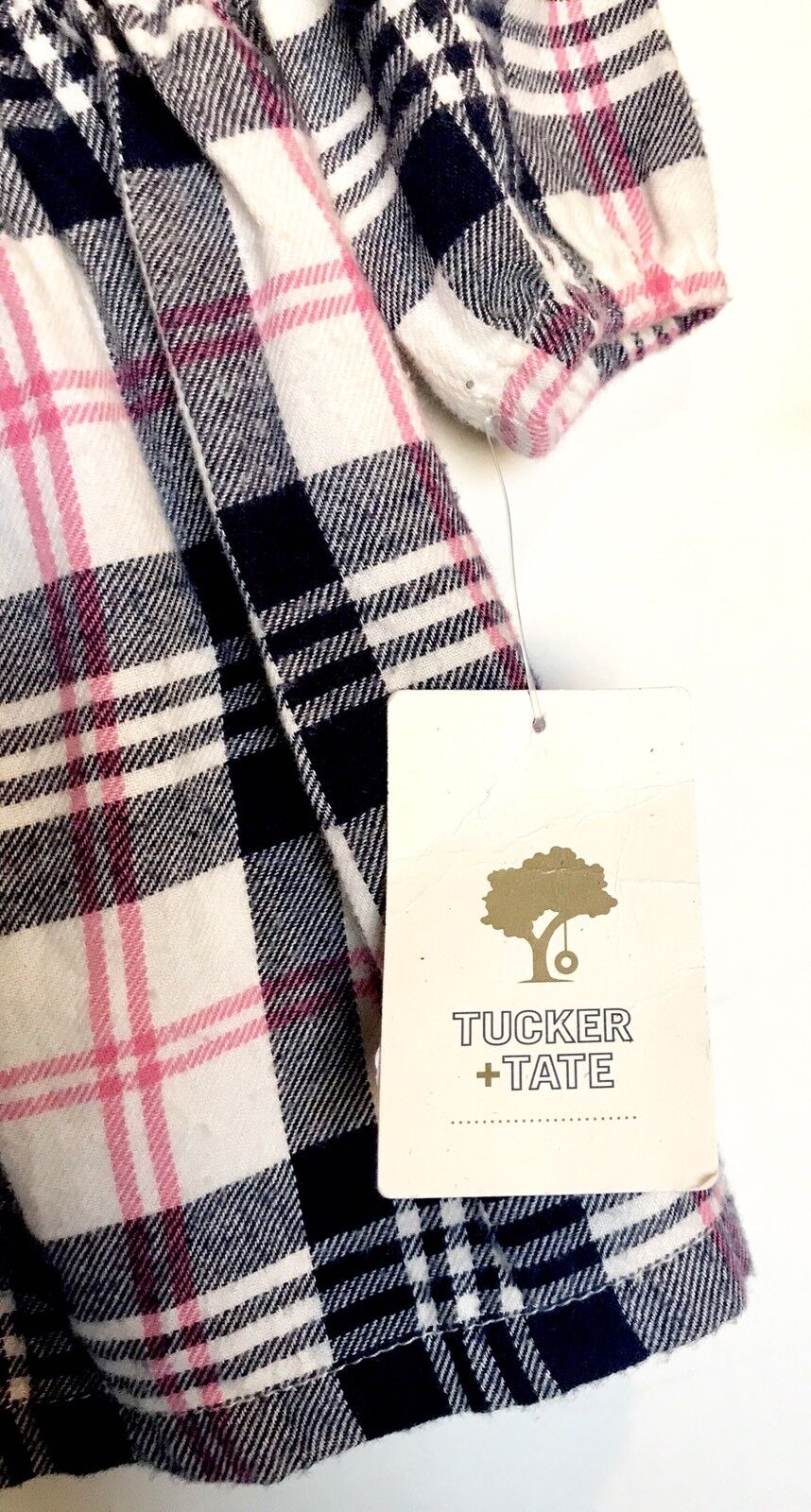 Tucker Tate Silver Stitched Bodice Plaid Dress. NWT Retail $35 Price $18 Age 3 M