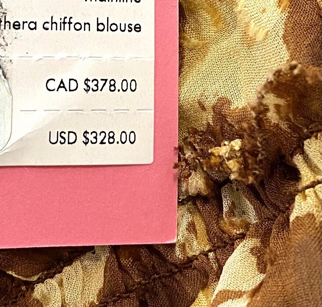 Kate Spade 100% Silk Animal Print Blouse NWT Retail $328  Price $115 Size XS