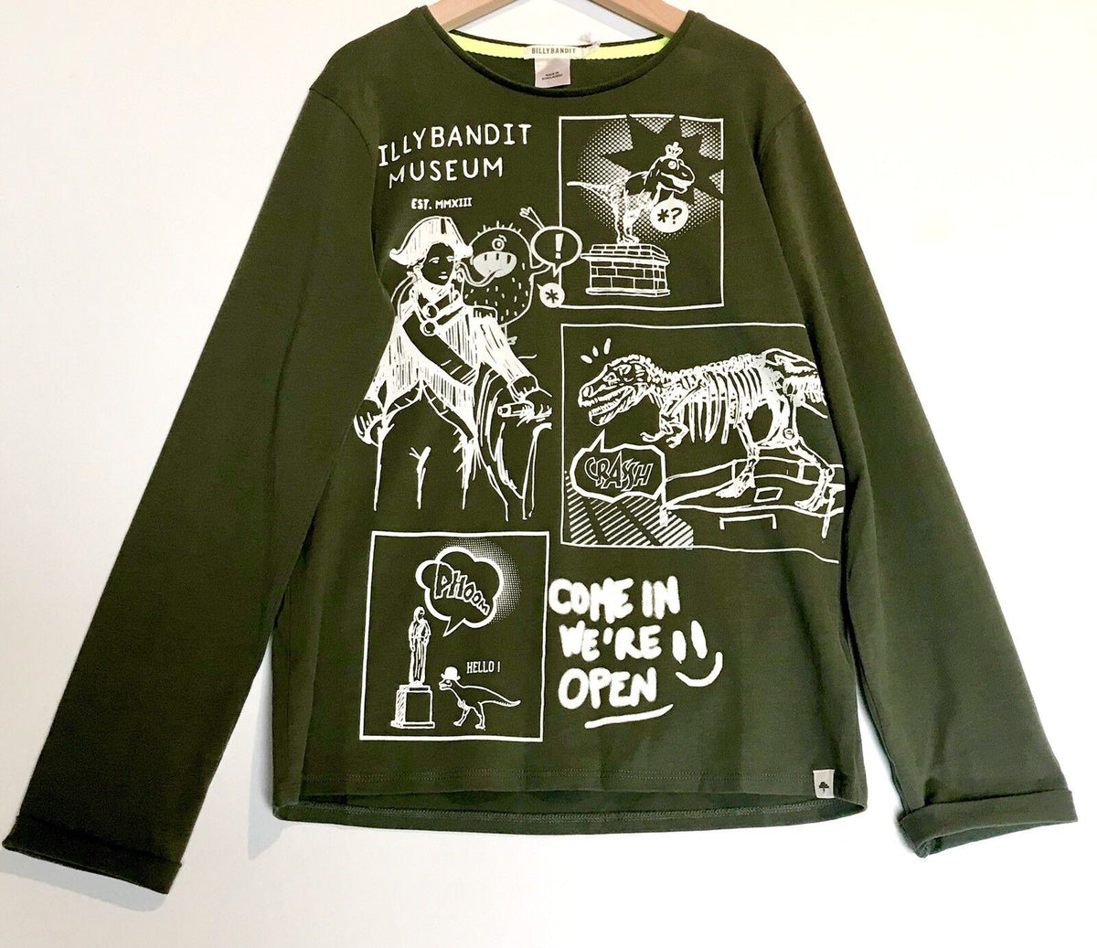 Billy Bandit Museum Dinosaur Skeleton LS Top. Retails $34 Price $25 Age 10 NWT