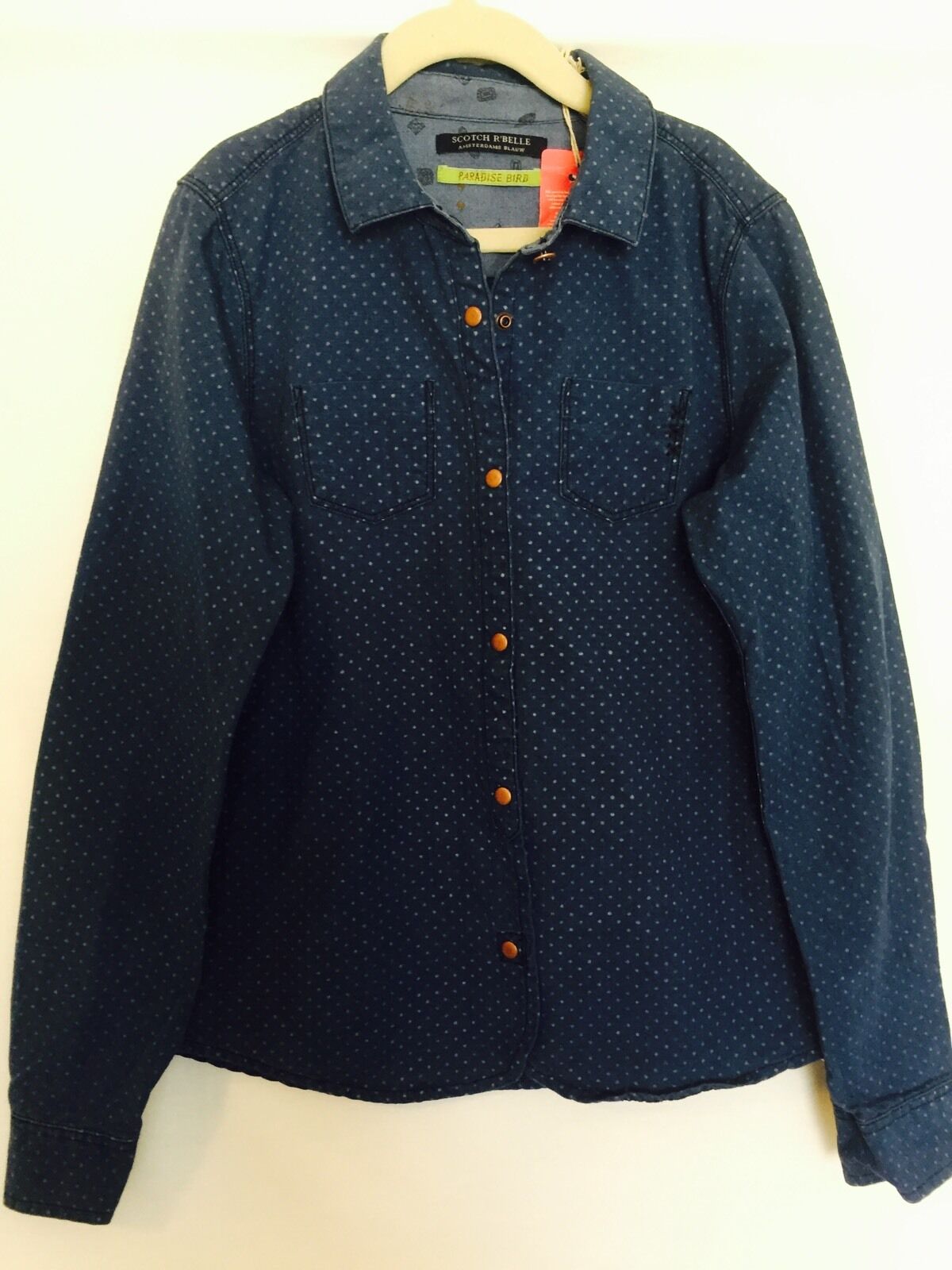 Scotch R'Belle Girls Indigo Blue Shirt. NWT Age 10 Retails $99 Price $34