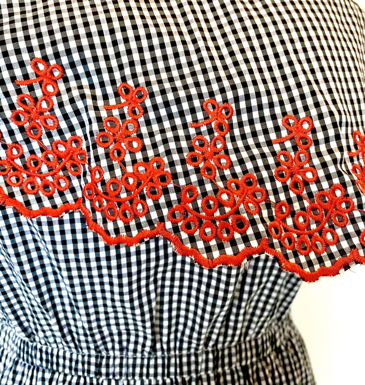 Lucy Paris Embroidered Gingham One Shoulder Dress Retail $88 Price $24 NWT Small