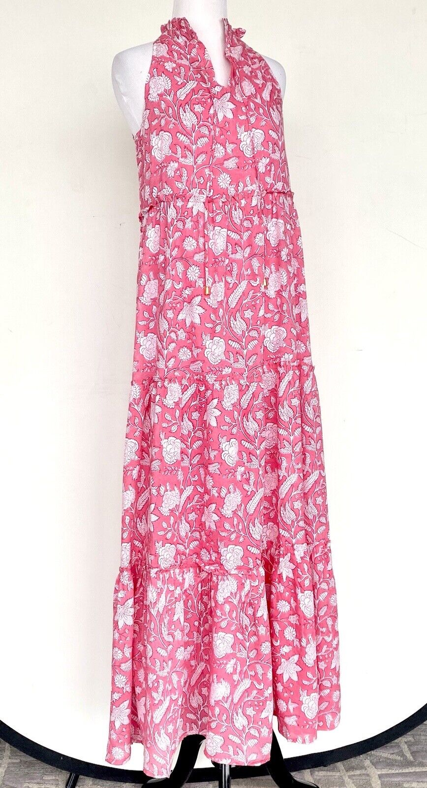 J Marie Emilia Rose ruffle tier maxi dress size S Retail $188 Price $85